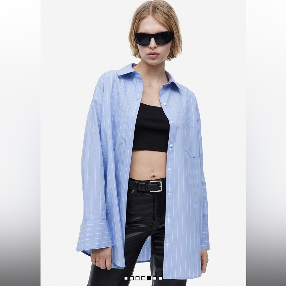 H&M Oversized Poplin Shirt